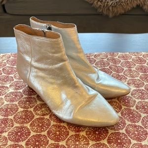 Madewell silver leather booties